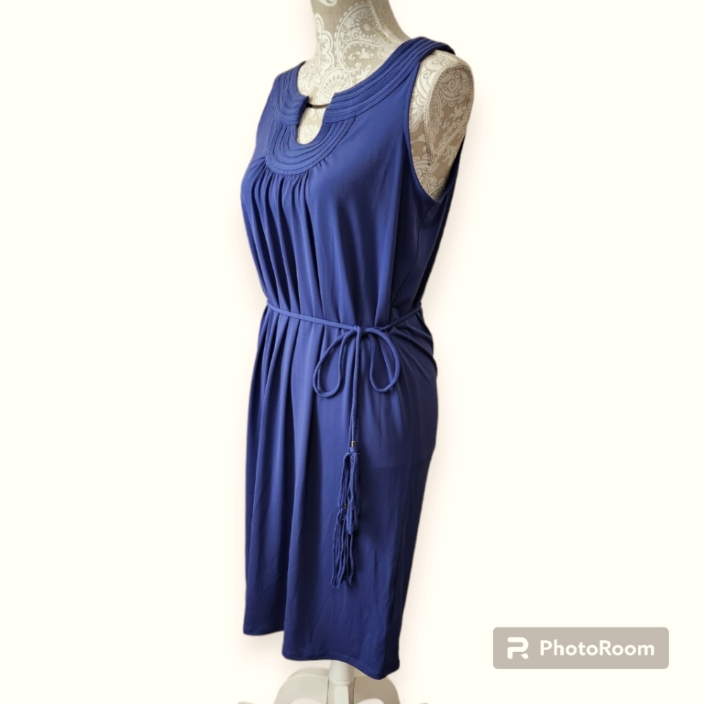 Dana Buchman Violet Blue Lotus Exotic Rivera summer dress size medium